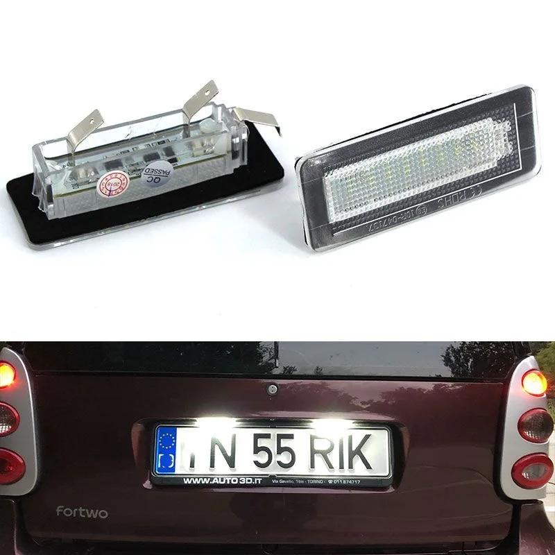 

2PCS for BENZ Smart Fortwo Carossblade W450 2004-2005 2006 2007 Cabriolet coupe W450 W451 W453 LED License Plate Light Lamp