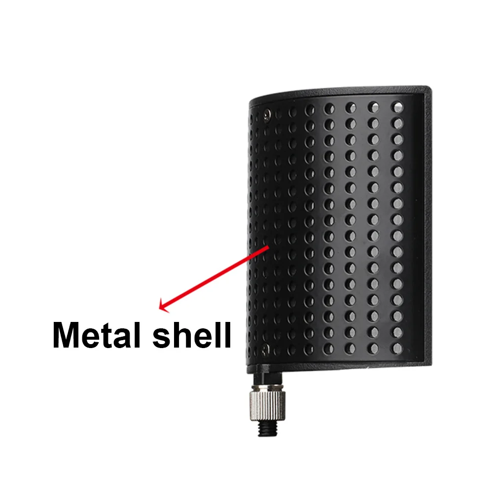 

Professional Black Microphone Isolation Shield Double-Layer Metal Sound Absorber Panel Compatible 44-48mm for Studio Recording