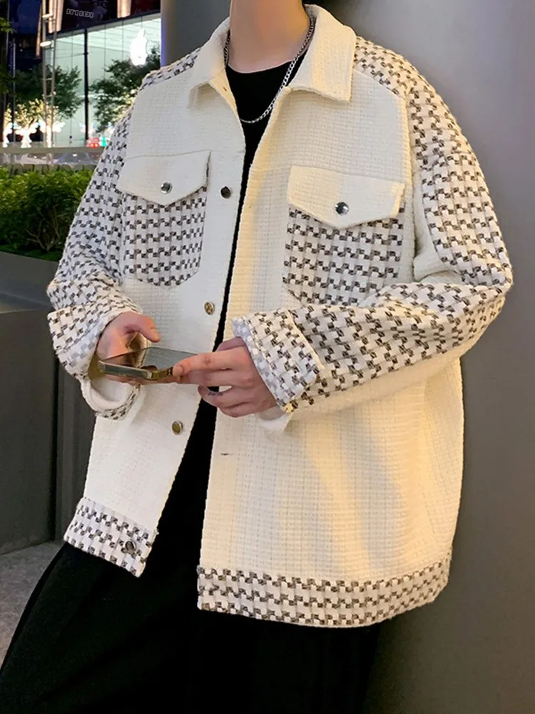 

Мужская куртка Premium Fraance Sle, весна-осень 2024, свободного кроя, в клетку, в стиле рабочей одежды, модная брендовая повседневная куртка с длинными рукавами