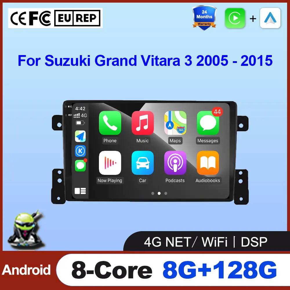 

For Suzuki Grand Vitara 3 2005 - 2015 Car Radio Android Auto Multimidia Player GPS Navigaion Carplay Screen Tools