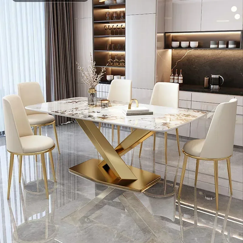 Luxury Dining Table Manger Chair Set Living Room Console Table Dressing Gold Space Savers Multifunction Yemek Masaları Furniture