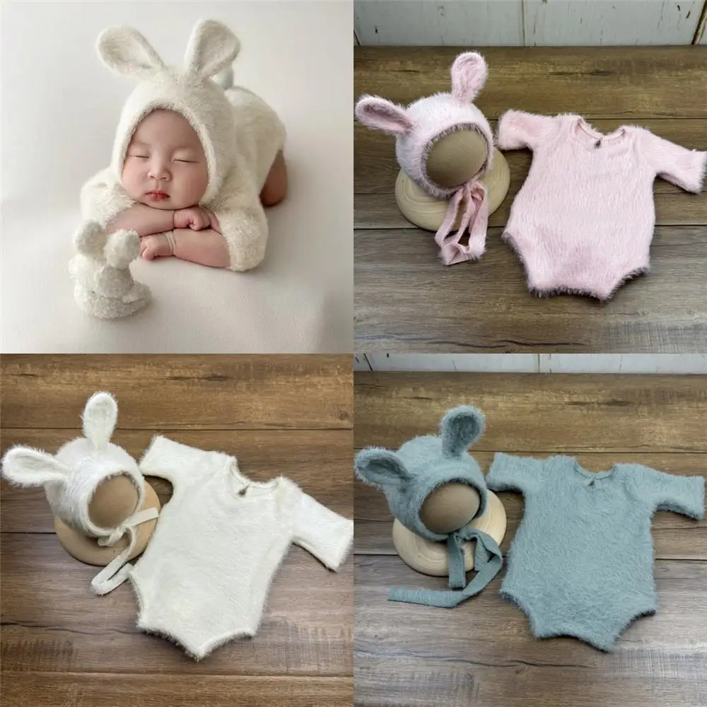Comfortable Soft Knitted Newborn Photography Props Adorable Cosplay Rabbit Prop Cute Lightweight Knitted Outfit for Newborn
