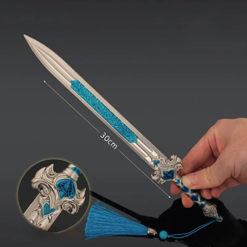 30 سنتيمتر/11.81in خلق الآلهة 12 السيوف الإلهية الطرفية مو شيه السيف سلاح سبيكة لعبة القديمة الشهيرة السيف نموذج الحلي