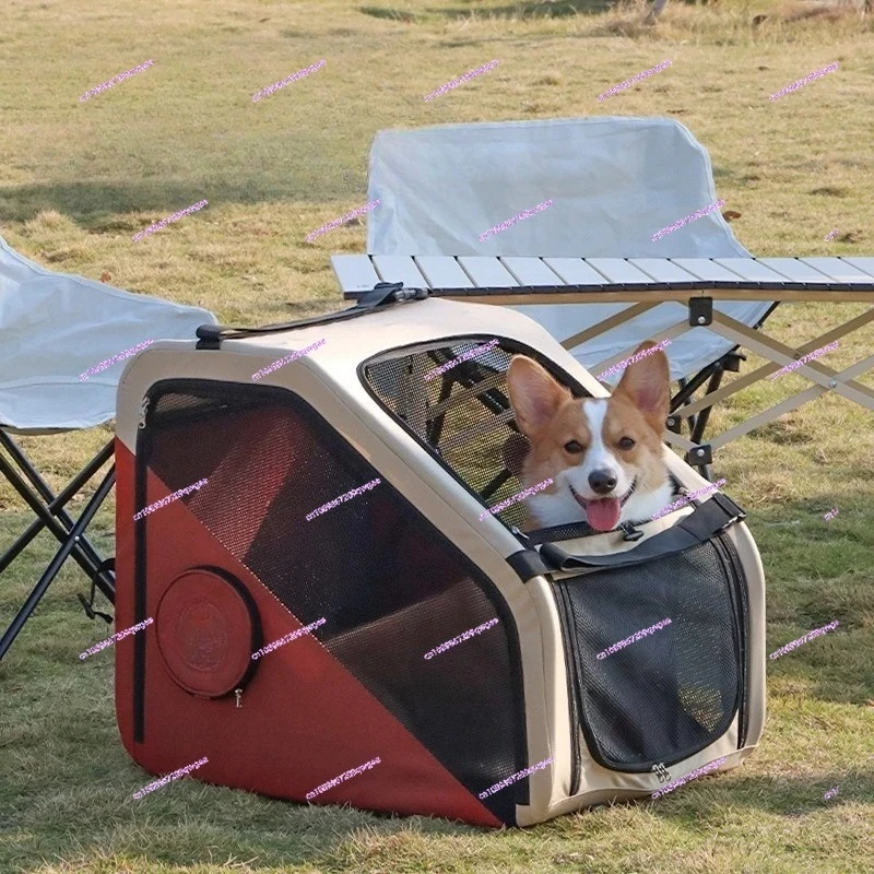 Foldable Pet Car Cage No Installation Travel Kennel for Cats Dogs Trunk Use