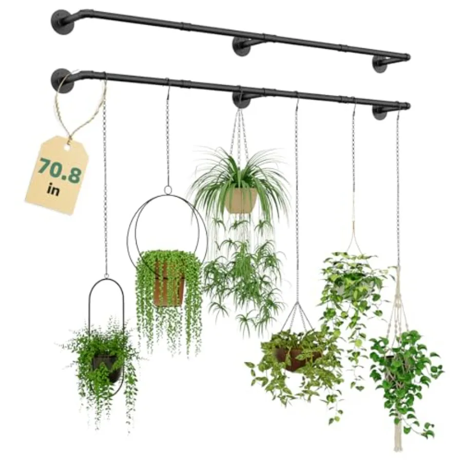 

Подвесные кашпо для комнатных растений, держатели для растений на окно, металлические полки, 2 шт. (без горшков)