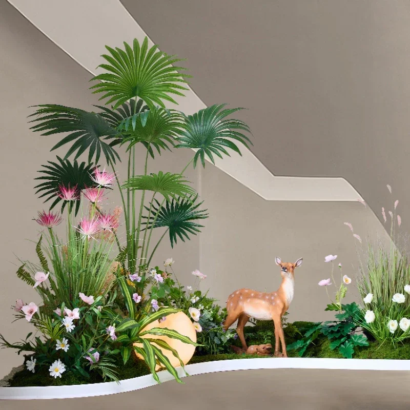 

Indoor Landscape Simulation Green Plant Corner Window Simulated Plants
