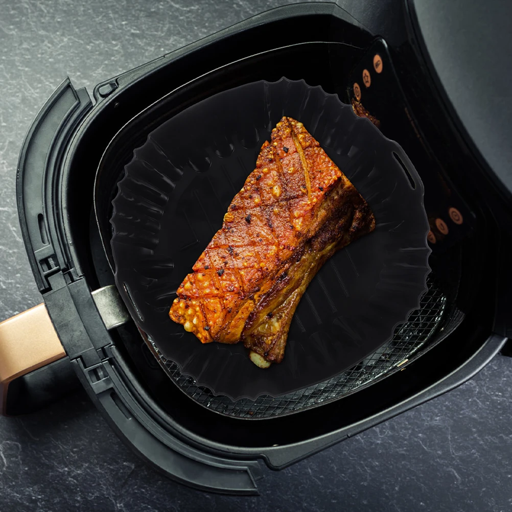 

2pcs Air Fryer Silicone Baking Tray Non-Stick Reusable Liner Oil-Free Cooking For Bread Chicken Wings Snacks Accessories
