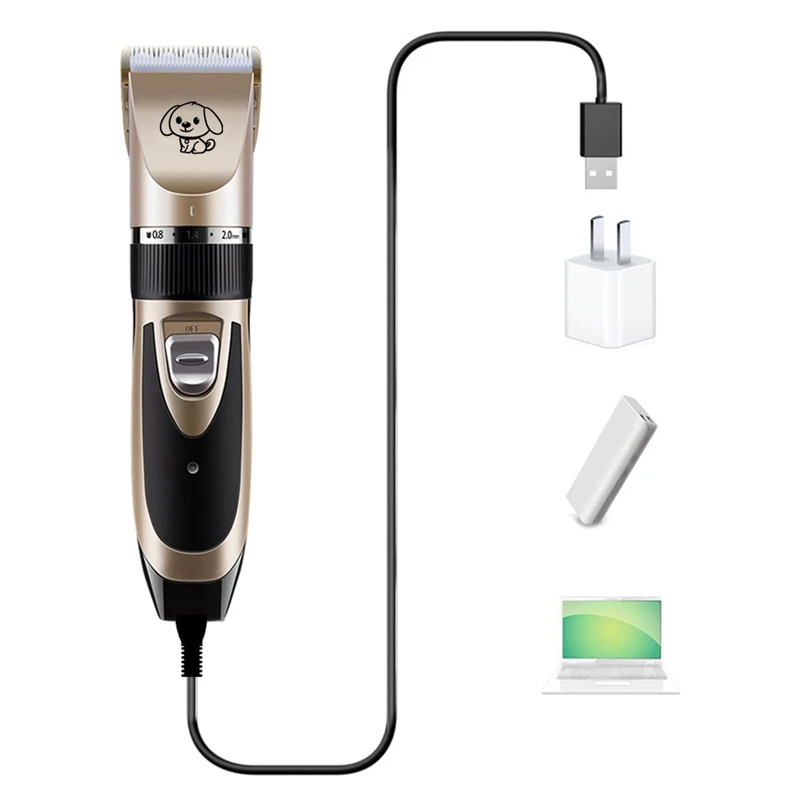 Imagem -05 - Recarregável Low Noise Dog Grooming Kit Cordless Pet Hair Clipper Trimmer Shaver para Pequenos e Grandes Cães e Gatos