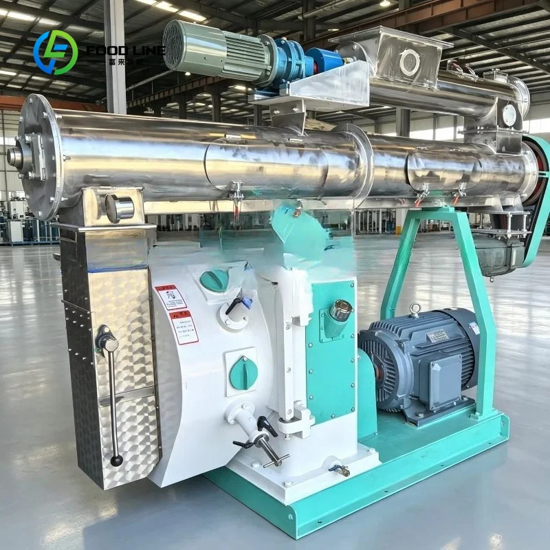 Customized Industrial Ring Die Feed Pellet Mill with Conditioner for Livestock Cattle Sheep Poultry Feed Plant