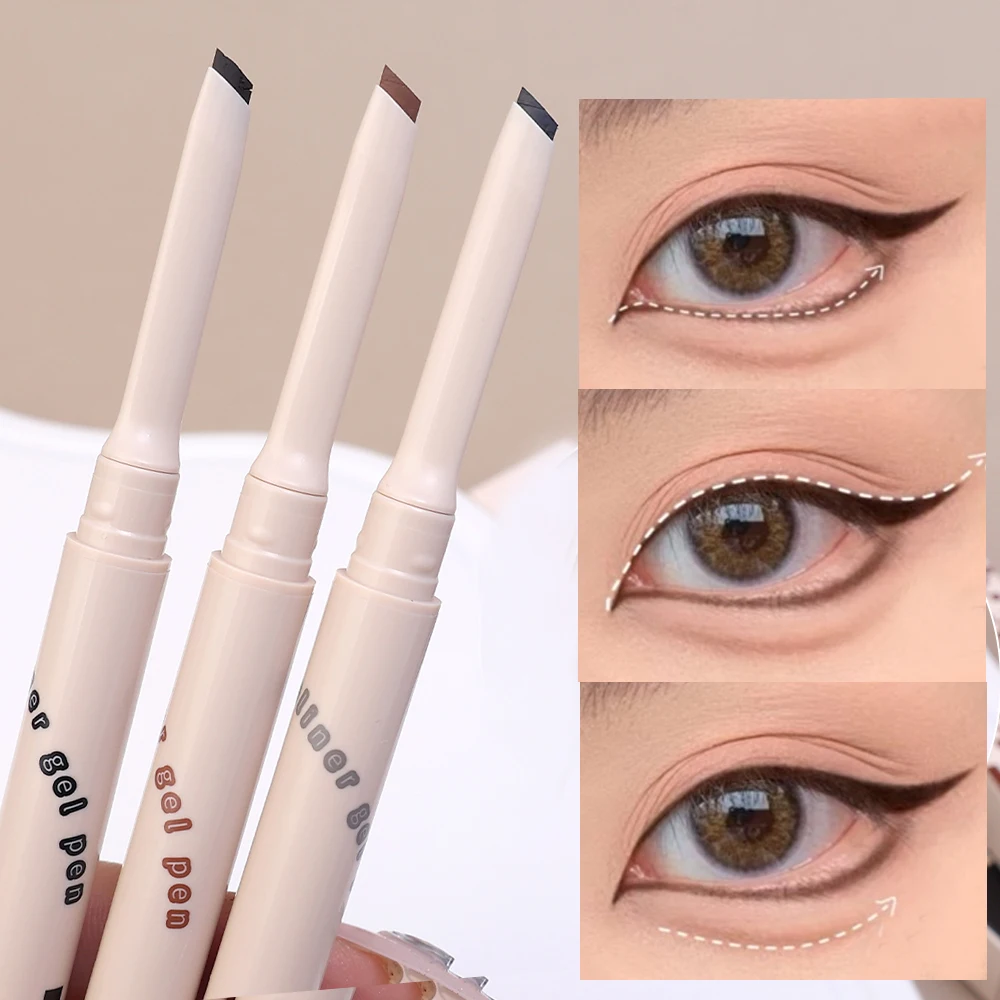 Smooth Oblique Eyeliner Pencil Matte Waterproof Not Blooming Lying Silkworm Eyeliner Brown Quick Drying Eye Liner Gel Pen Makeup