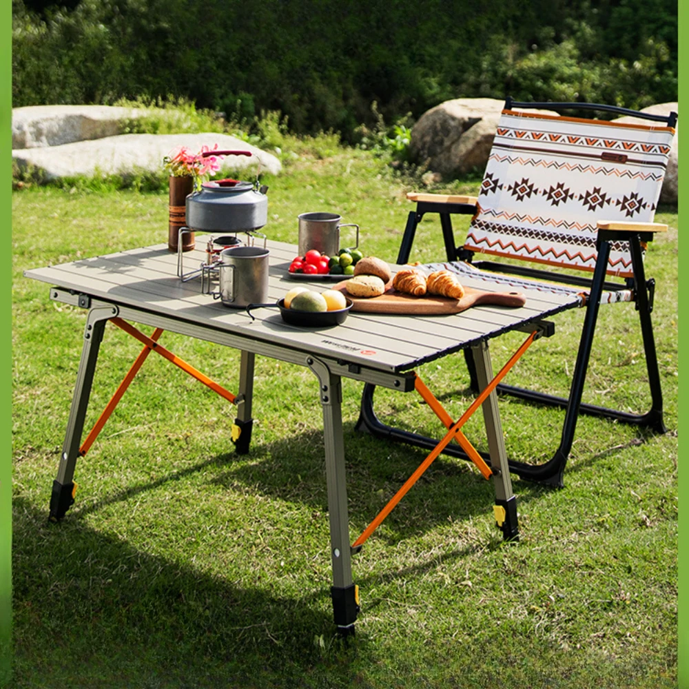 Outdoor Folding Table Portable Egg Roll Table Simple Picnic Camping Table and Chair Set Complimentary Storage Bag Mesa Furniture