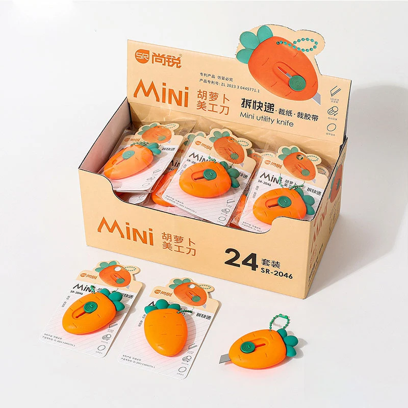 1/3Pcs Cute Portable Mini Avocado Strawberry Carrot Art Utility Knife Express Box Knife Paper Cutter Craft Wrapping Tools