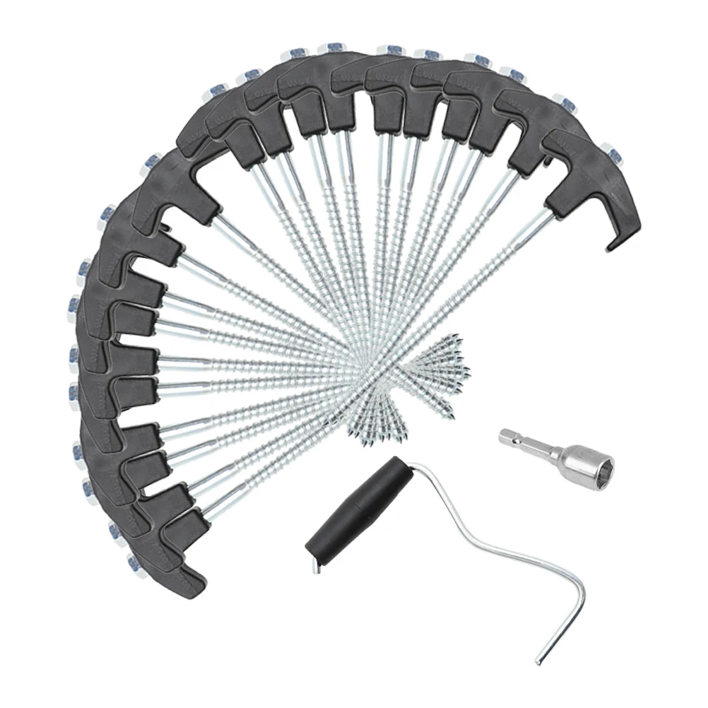 

1 set 1 Set Steel Tent Stakes Heavy Duty Camping Pegs Sturdy Ground Lawn Canopy Replacement For Tarp Garden Sand Beach Yard Tree