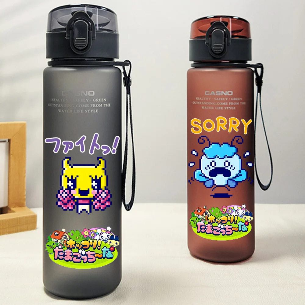 

560ml Tamagotchi Pixel Style Drinking Water Bottle Water Cup Black Red Outdoor Capacity Sports Children Portable Plastic Bottle