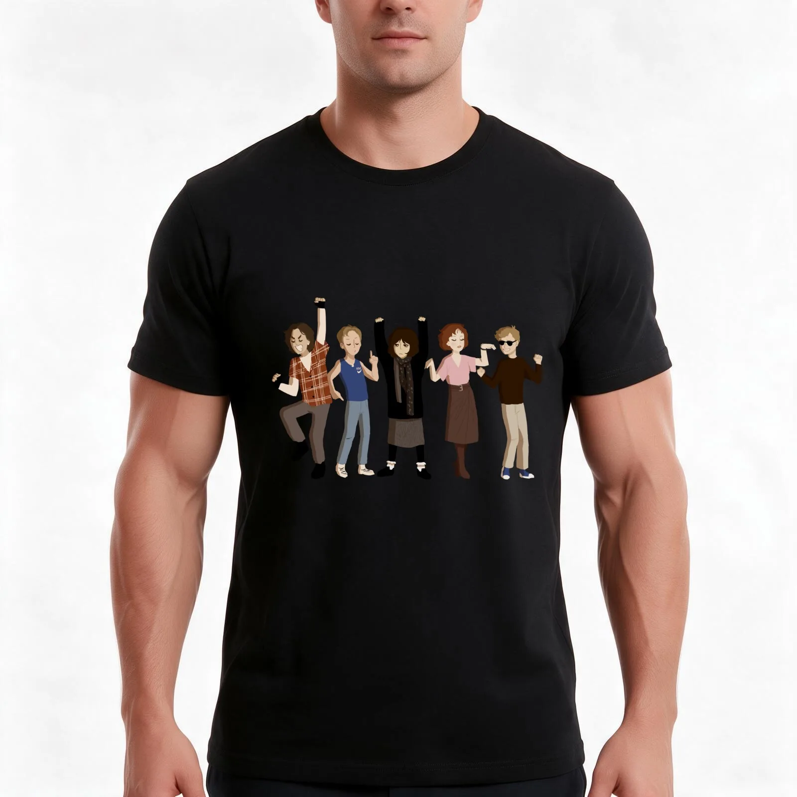 The Breakfast Club T-Shirt, Summer Casual Cotton Tee, Oversized Streetwear Tops, Vintage Graphic Print, Loose Fit Short Sleeve