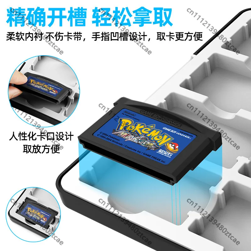 Portable 16-in-1 GBA Game Card Case, Magnetic Storage Box Hard Shell Protector for Game Boy Advance Cartridges