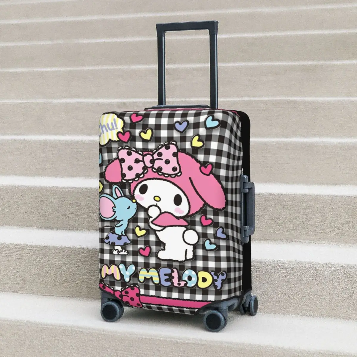 My Melody Sanrio Anime Suitcase Cover Vacation Cute Y2K Manga Strectch Luggage Case Business Protector