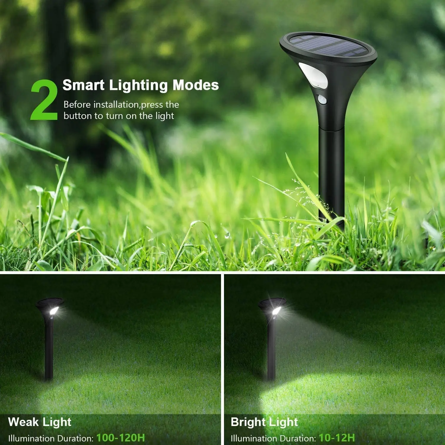 ABKW-Solar Spot Lights Outdoor, 4 Pack LED Solar Powered Solar Lights Outdoor With Motion Sensor Auto On/Off Waterproof