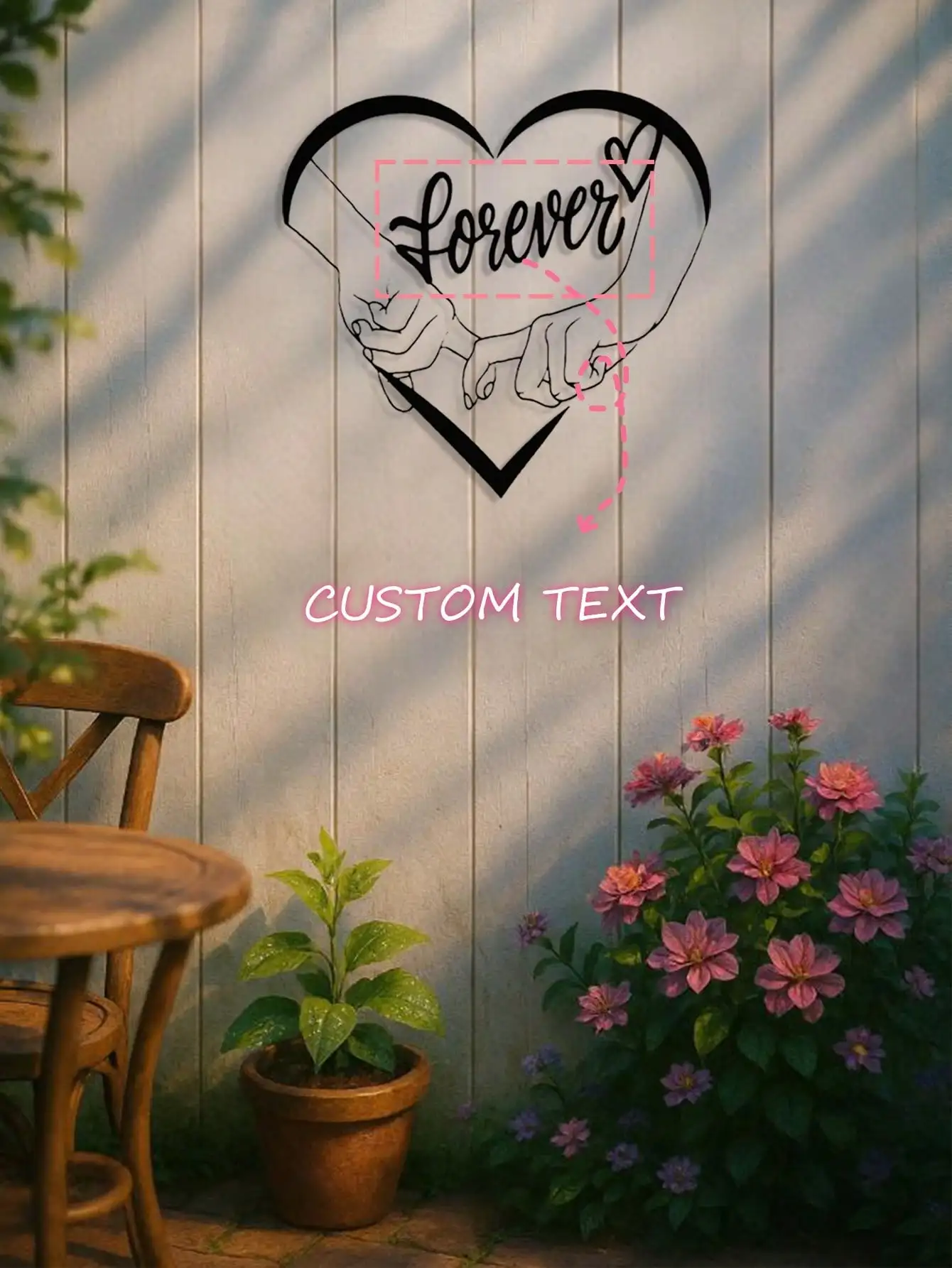 

Personalized Metal Nameplate Couple Wedding Gift Anniversary Valentine Wall Art Hanging Sign Home Office Decor