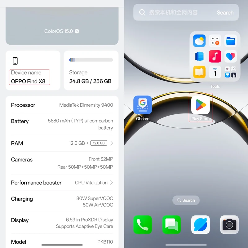New Oppo Find X8  smartphone Dimensity 9400 6.59" AMOLED 120HZ 50MP Rear Camera OIS 5630mAh 80W SuperVOOC 50W Wireless NFC
