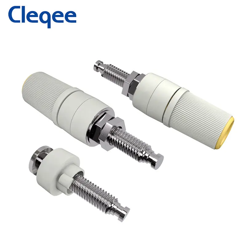 Cleqee P50012 24A High Current M5 X 48 4mm Banana Female Socket Female Jack Panel Socket Test Terminal Amplifier Binding Post