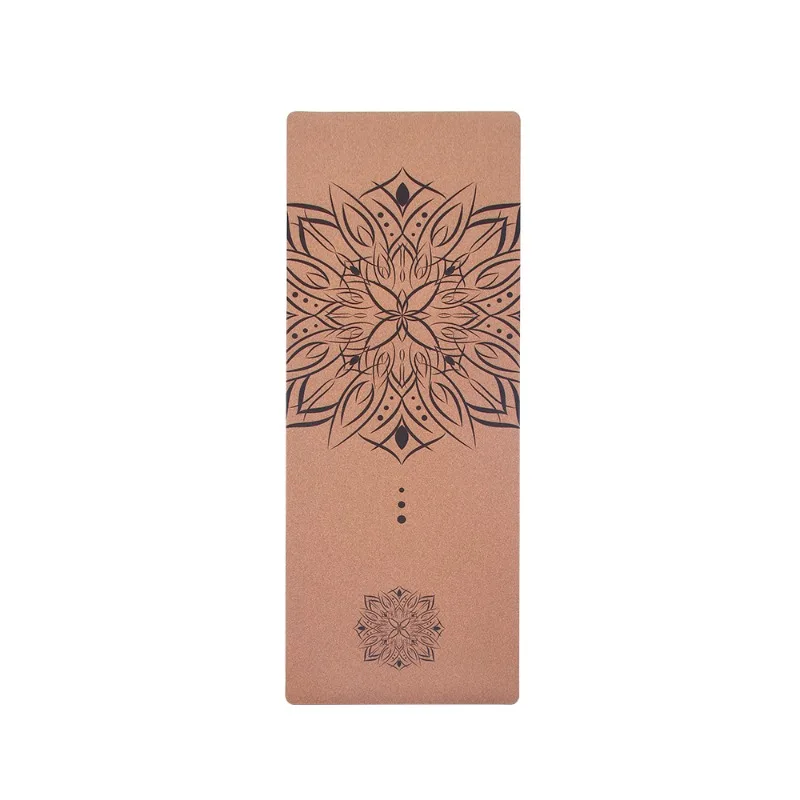 YTYIN Custom Anti Slip Yoga Mats Printed Eco Friendly Cork Natural Rubber Customizable Logo Cork Yoga Mat
