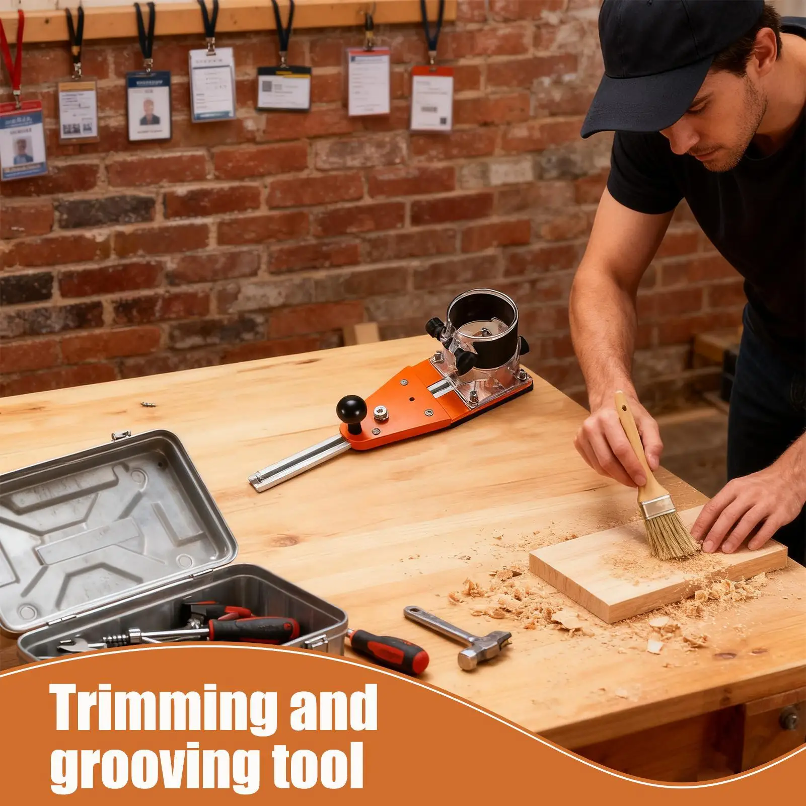 Maschera da taglio circolare Modello con manico a sfera ergonomico Strumento Gadget Cerchio Router Jig per falegnami Lavori al coperto all'aperto Casa