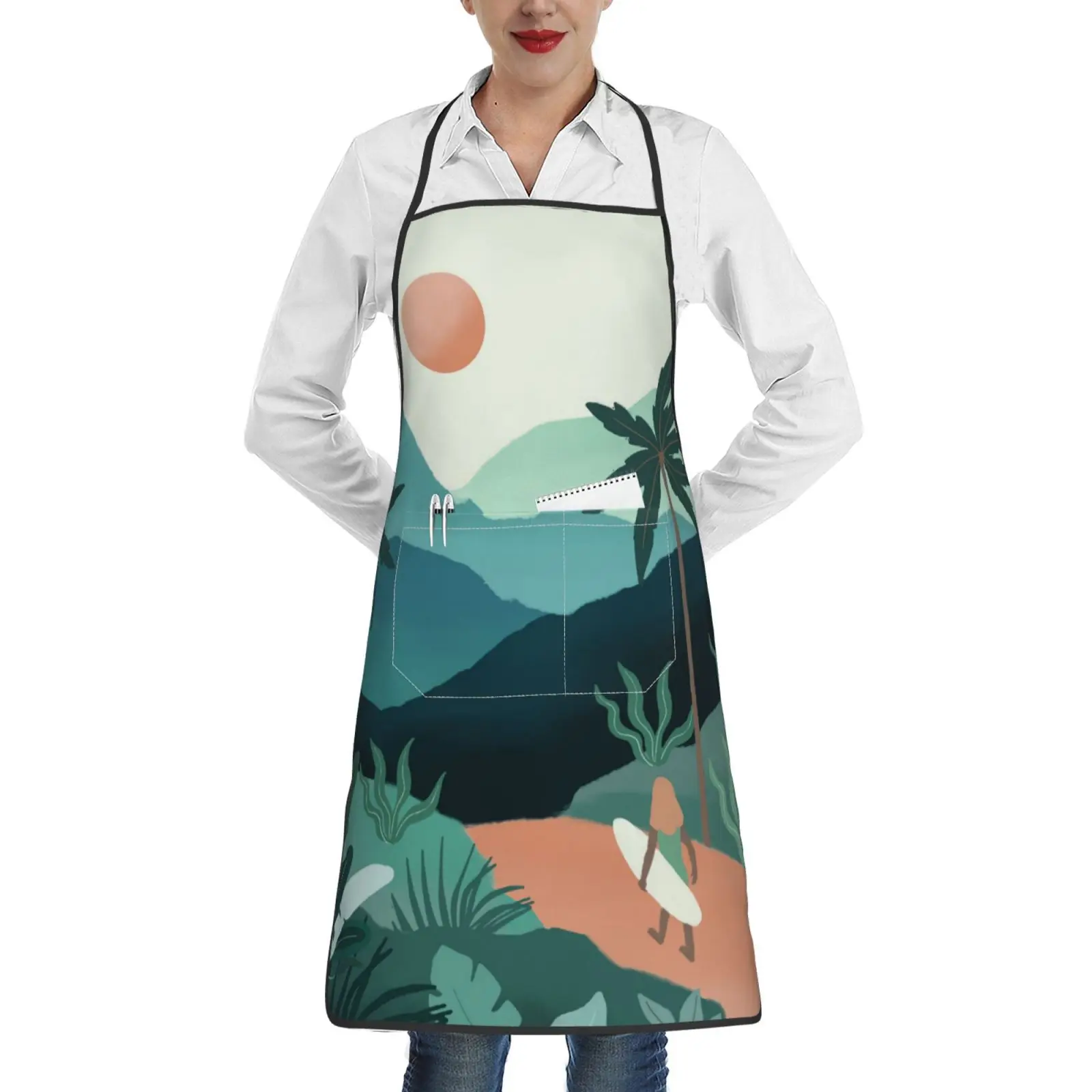 Kitchen Household Cooking Apron Men Women Oil-Proof Waterproof Adult Waist Fashion Coffee Overalls Apron Kitchen Accessories