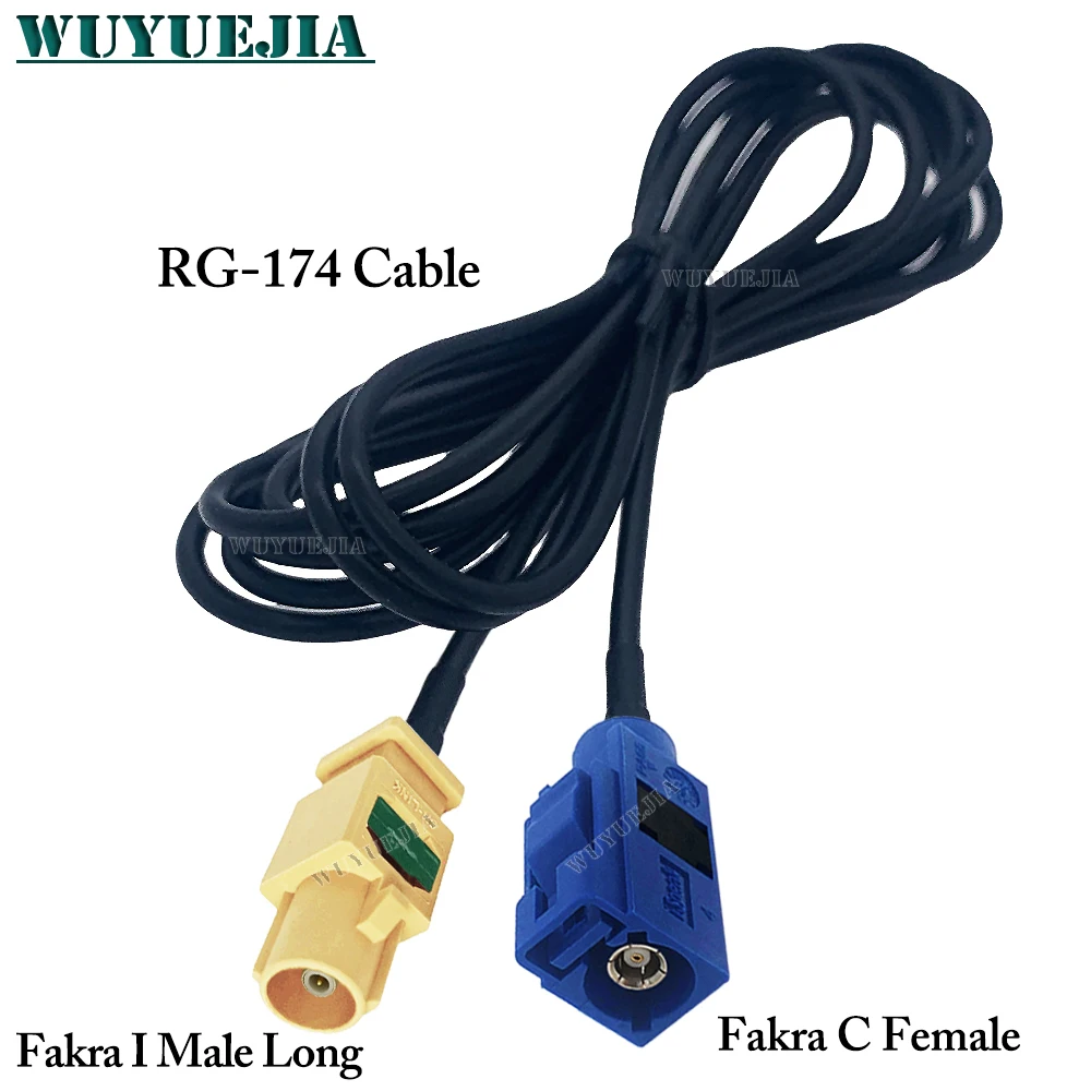 1Pcs RG-174 Cable Blue Fakra C Male Plug or Female to Beige Fakra I Female Jack Connector 50ohm RF Coaxial Cable 10 CM-10 Meters