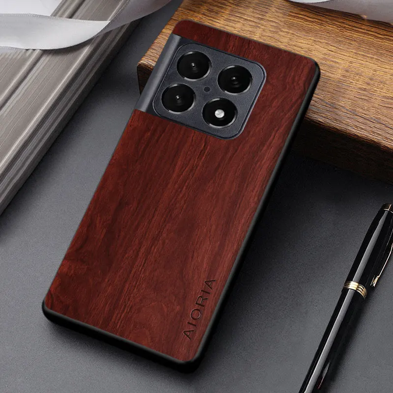 Case for OnePlus 10 Pro 10T 5G coque simple unique design lightweight wood pattern pu leather protective back cover funda