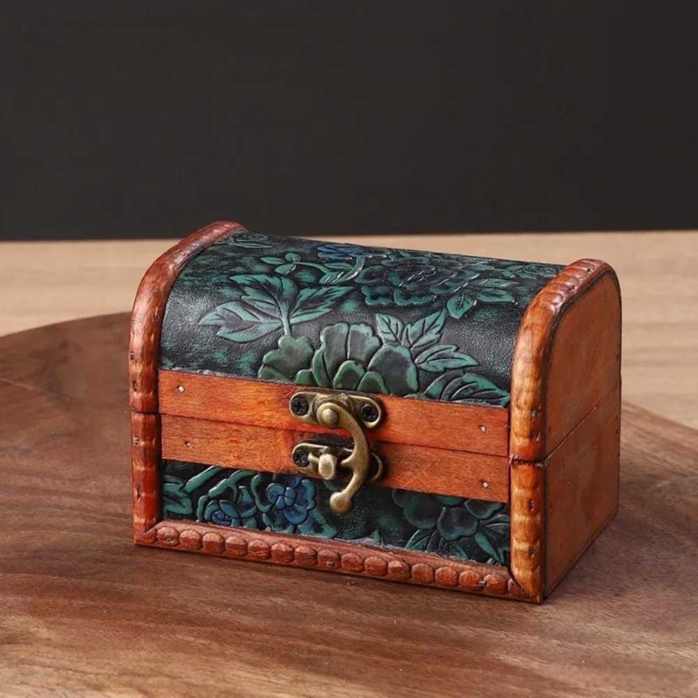 

Креативный сундук-сокровищница в виде цветка, винтажный деревянный ящик для хранения с металлическим замком, декоративная шкатулка для украшений, реквизит для декора комнаты