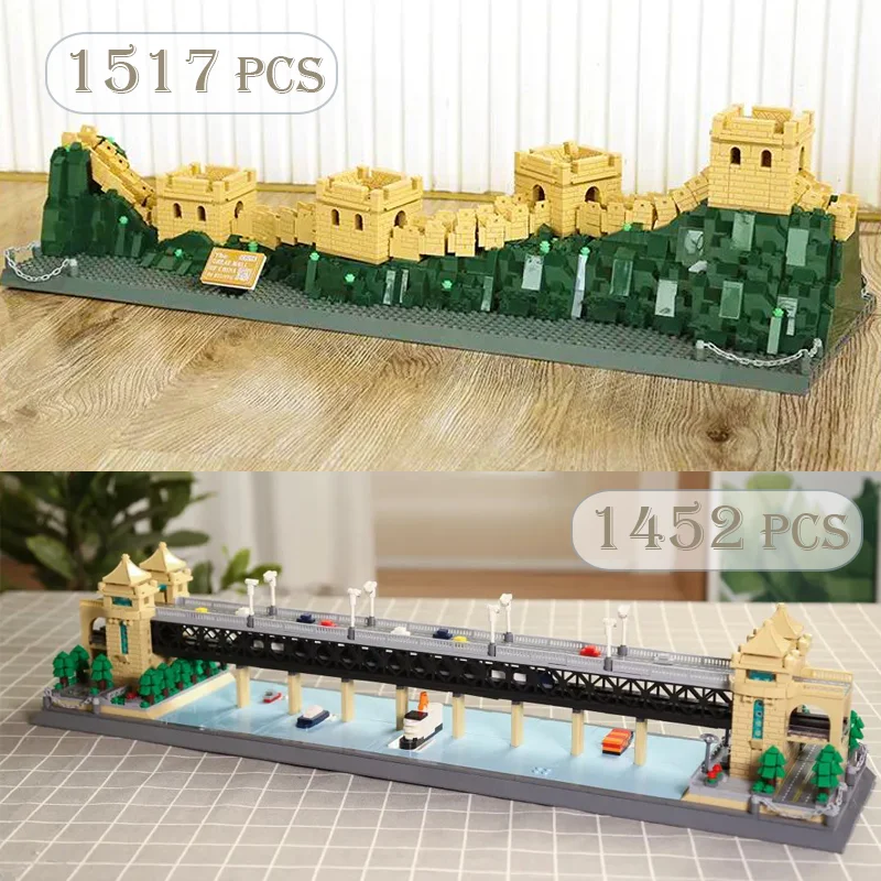 Chinese Model Architecture Building Blocks Compatible with Lego Bricks Toys for Adult Great Wall Forbidden City