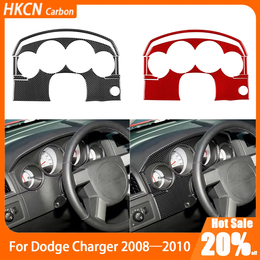 

Carbon Fiber Instrument Speedometer Panel Set Car Interior Accessories Cover Trim Modified Sticker For Dodge Charger 2008—2010