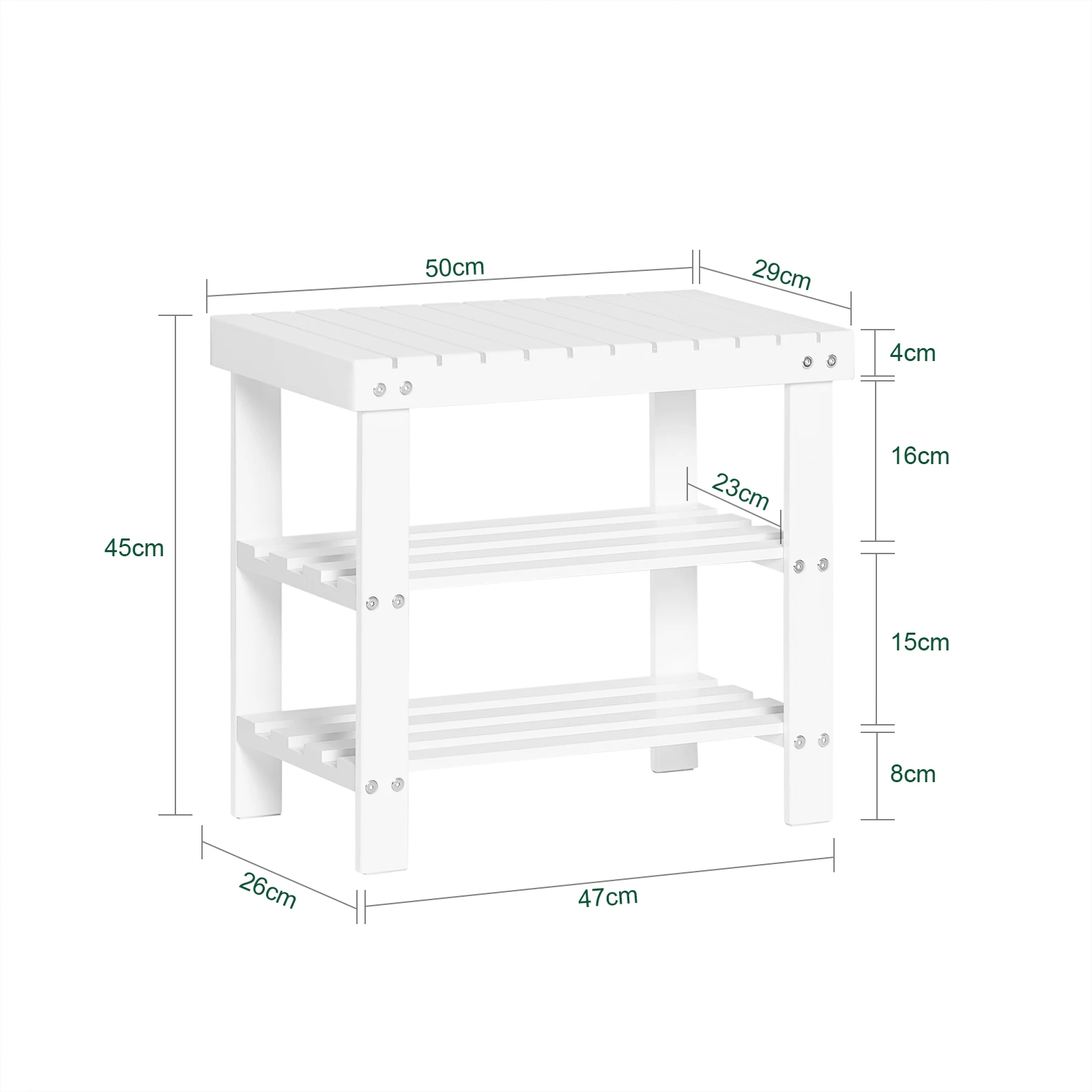 SoBuy FSR02-K Schuhregal Sitzbank Schuhbank aus hochwertigem Bambus mit 2 Jahren Garantie B50cm – Detail 1
