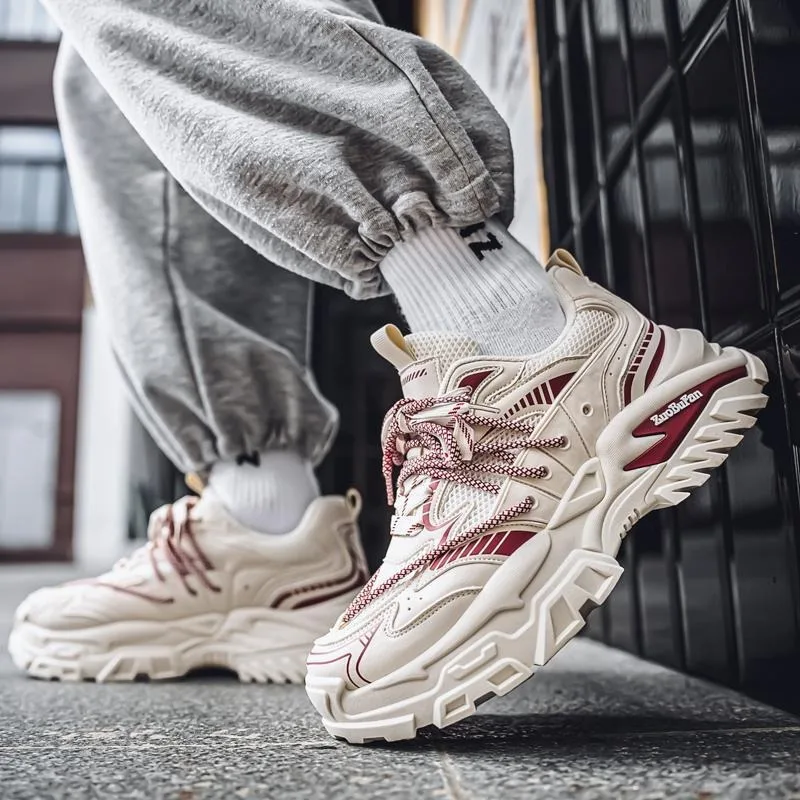 أحذية للأب بتصميم جديد لعام 2025 - عصرية وعصرية ونعل سميك منخفض مريح للرياضة والترفيه متعدد الوظائف قابل للتنفس