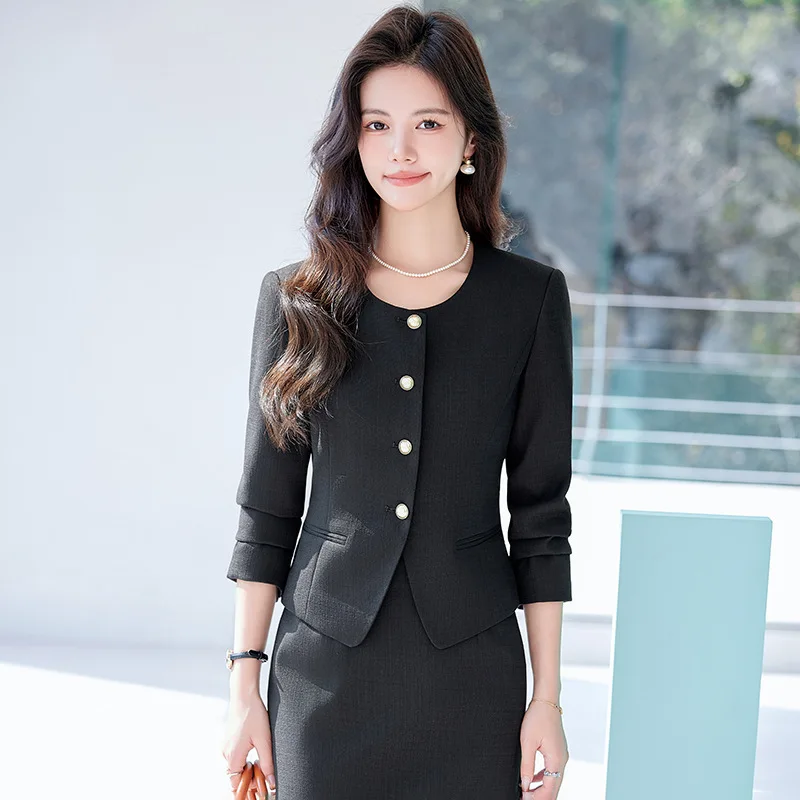 Black Style Coat for Women2024New Spring Socialite Small High-Grade Small Suit Two-Piece Suit Spring and Summer