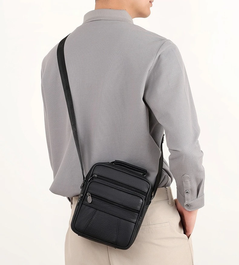 New Business Men's Single-shoulder Bag, Simple and Casual Crossbody Bag, Multi-layer Large-capacity Waterproof Crossbody Bag