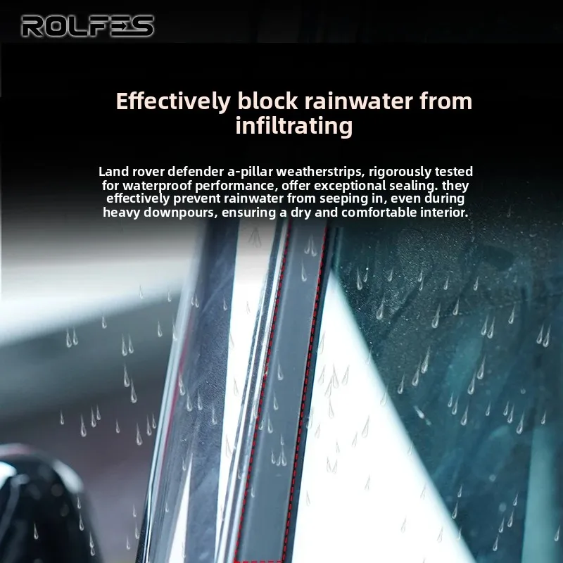 A column sealing strip reduces wind noise for Land Rover Defender 90 110 130 2020 to 2025 Defender Accessories