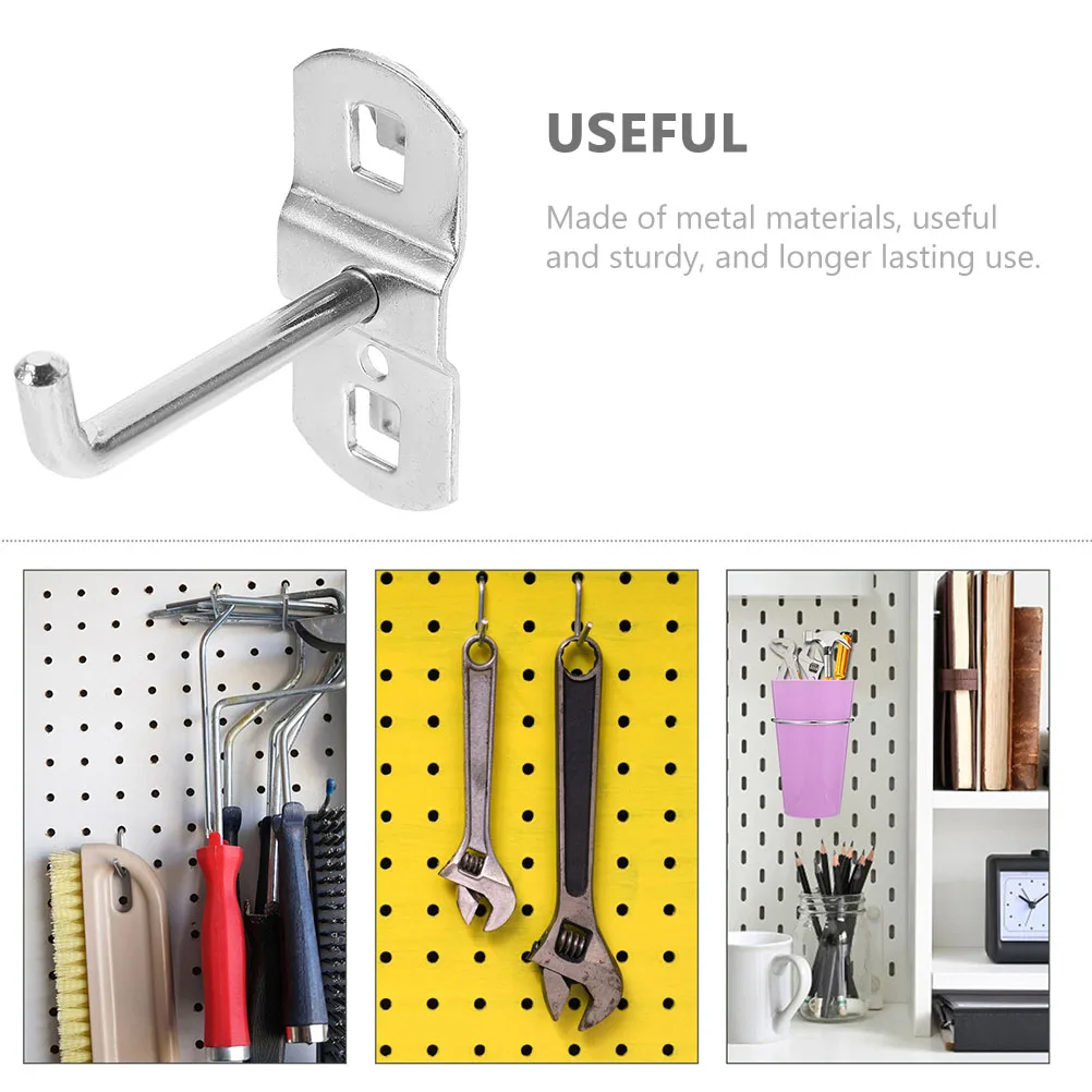 12 pcs Pegboard Hooks Wall Pegboard Storage Hooks Metal Pegboard Hanging Hooks for Exhibition Shelves Supermarket Shelf Cabinet