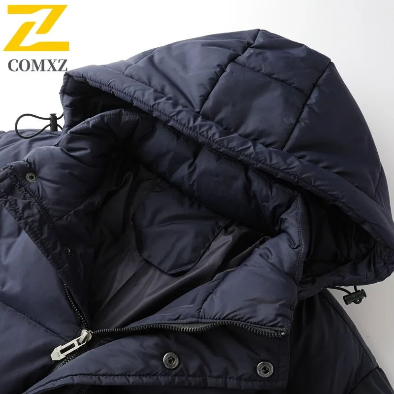 COMXZ Giacca imbottita da uomo con cappuccio Avventura all'aria aperta Parka caldo addensato Cappotto imbottito invernale leggero resistente al freddo da viaggio