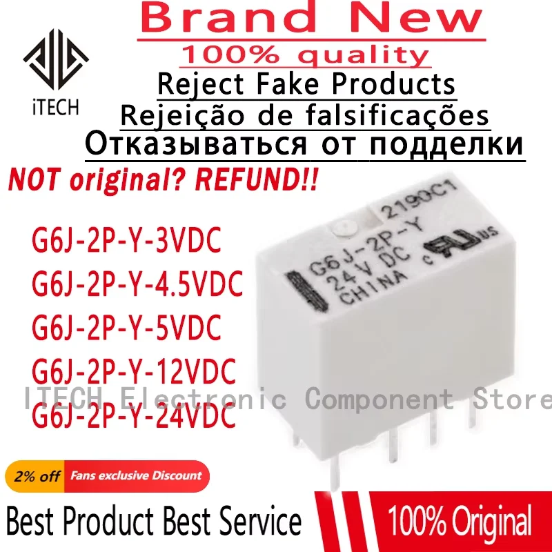 10Pcs/Lot G6J-2P-Y-…