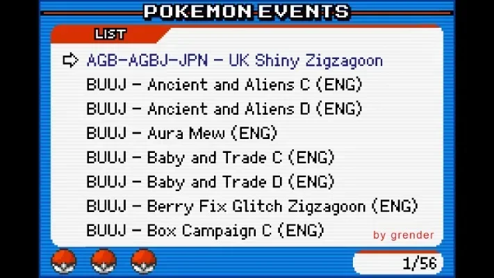 Pokemon Event Distribution Video Game Cartridge Generation 3 Complete English Events Only