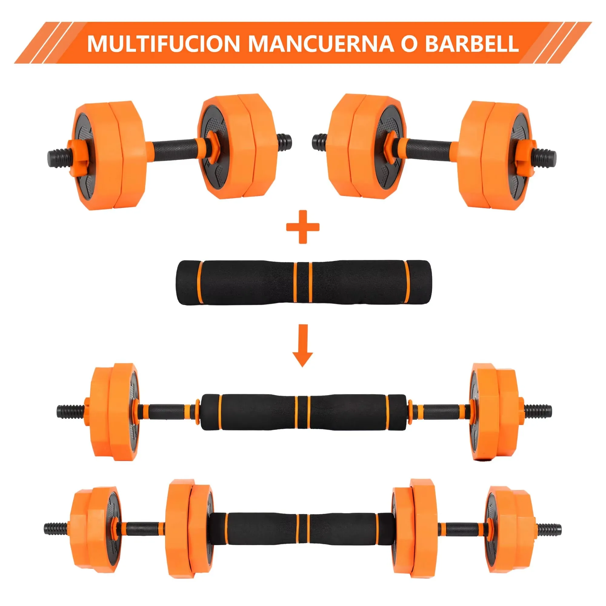 Adjustable Home 2-in-1 Dumbbell Set for Men & Women with Silent Rubber Cover Non-Slip Weights Options up to 40kg for Gym Fitness