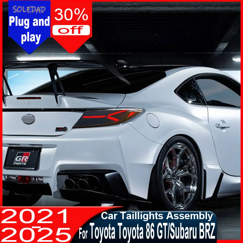 Car LED Tail Light For Subaru BRZ Toyota GR86 2-Door 2022-2025 Rear Lamp Smoke Black Sequence Signal Lamps Taillight Assemblies