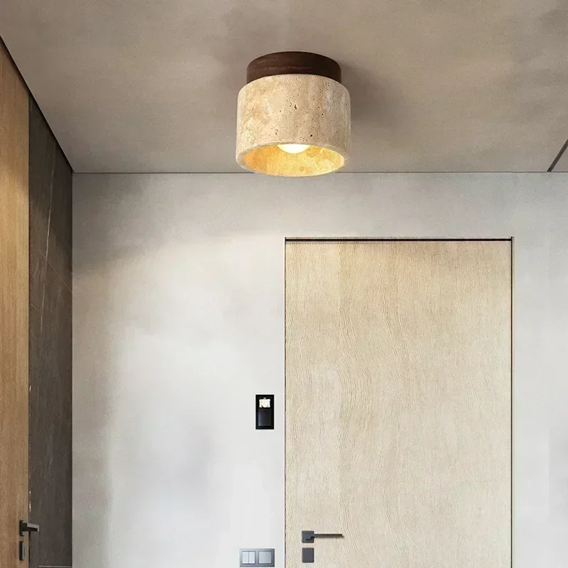 Japanese Wabi Sabi Stone LED Ceiling Light Cream Wind Living Room Restaurant Corridor Bedroom Light Room Decoration