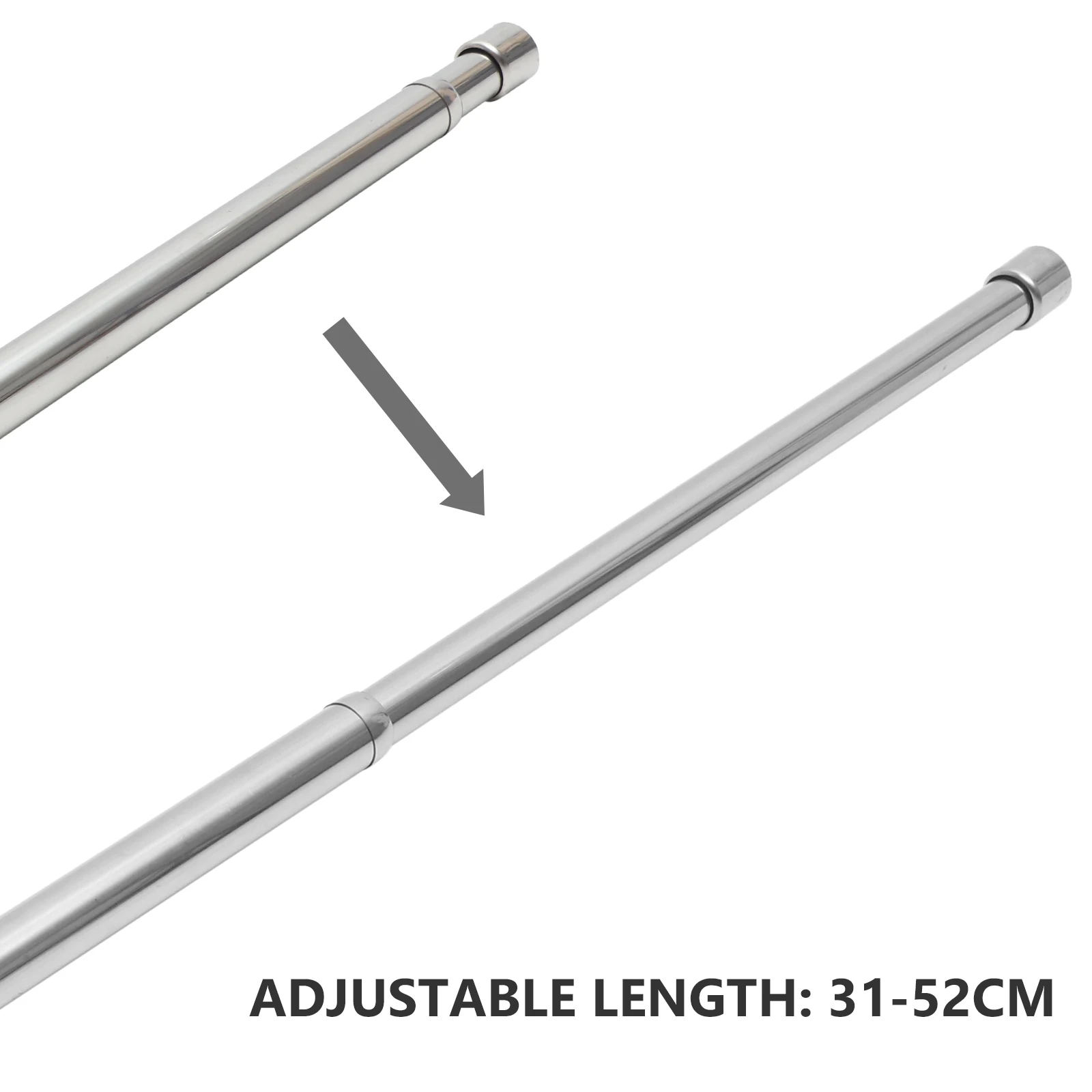 

Stainless Steel Adjustable Closet Rod Heavy Duty Clothes Hanging Rail For Wardrobe Cabinet Multi Hanger Support