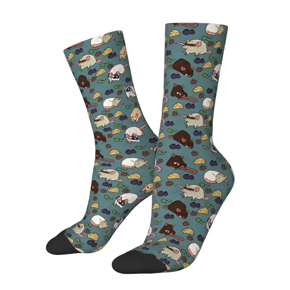 Unisex Men Socks Rats Mouse Animal Cheese Stockings Winter Funny Quality Socks Pattern Outdoor Non Slip Socks