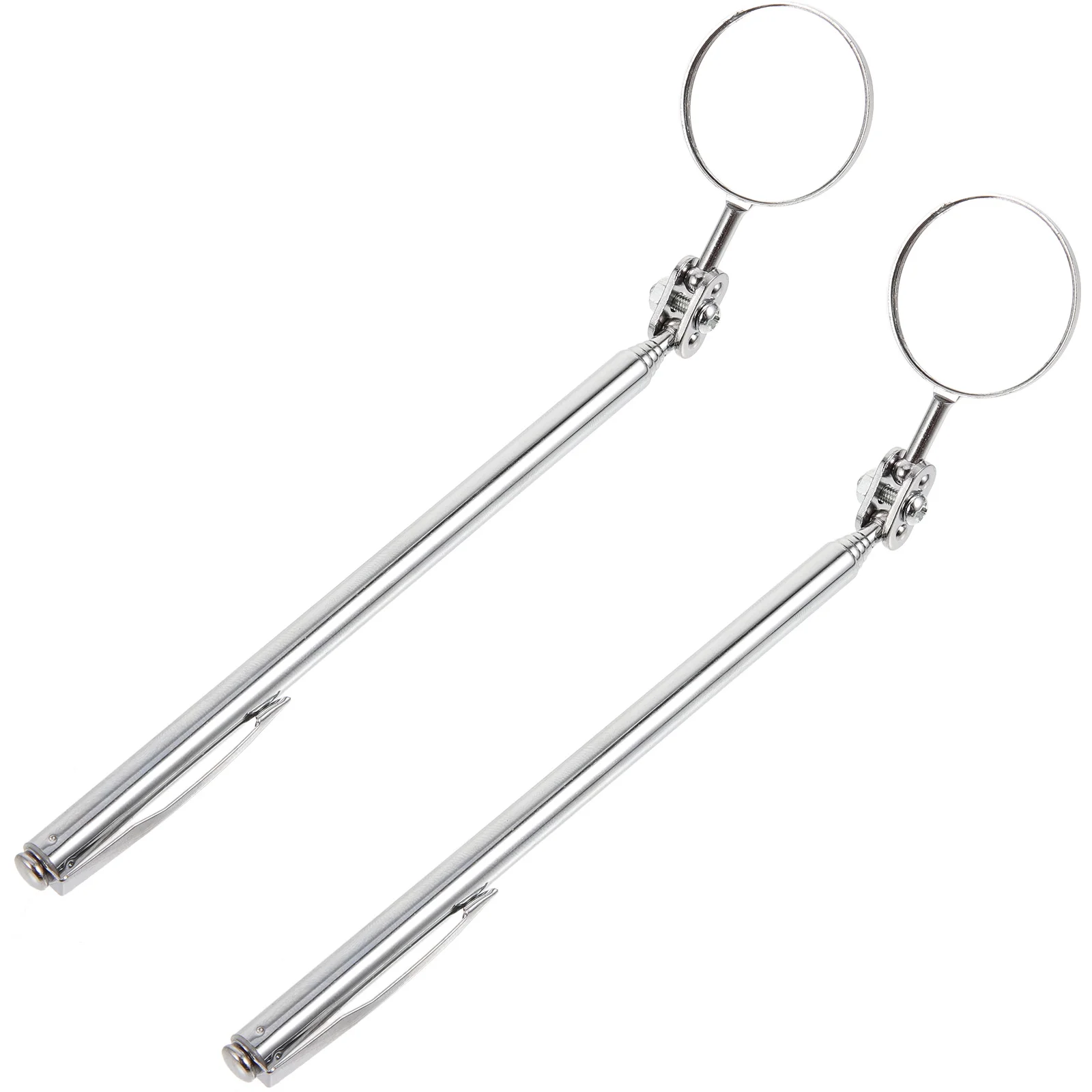 2pcs Telescoping Inspection Mirror Car Retractable Tool For Tight Spaces Auto Repair Swivel Vehicle Inspection Tool