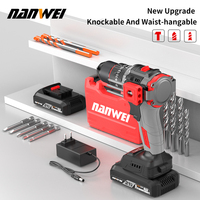 NANWEI Brushless Knockout Drill Home Electric Drill Electric Screwdriver Metal Ratchet Chuck Impact Lithium-Ion Drill