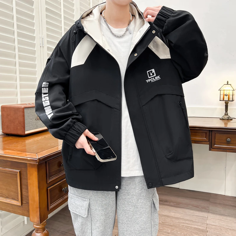 Men's Loose Workwear Jacket Spring Autumn 2026 New Fashionable And Versatile Student Casual Jacket Windproof Zipper Hoodies